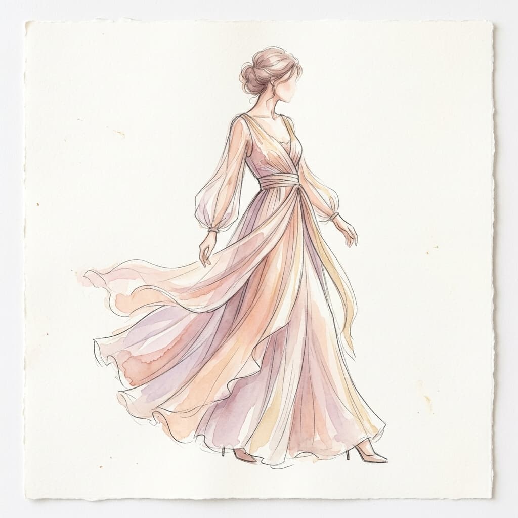 Flowing dress sketch