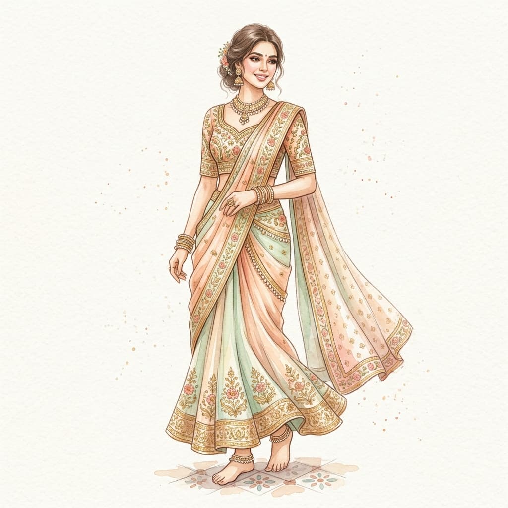 Saree/lehenga illustration