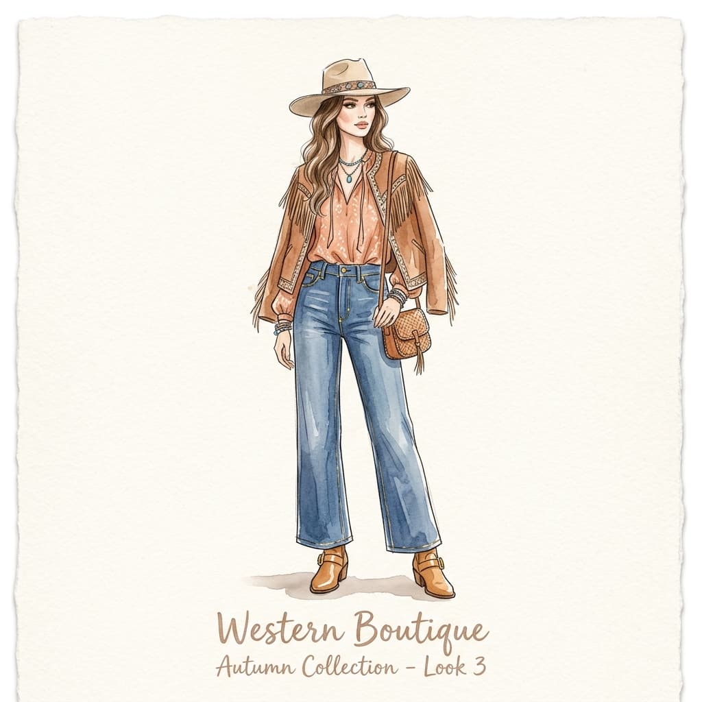 Western outfit sketch