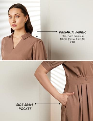 Symbol Premium Women's Fit & Flare Wrap Dress (Midi Length | Stylish | Desk-to-Dinner) (Available in Plus Sizes)