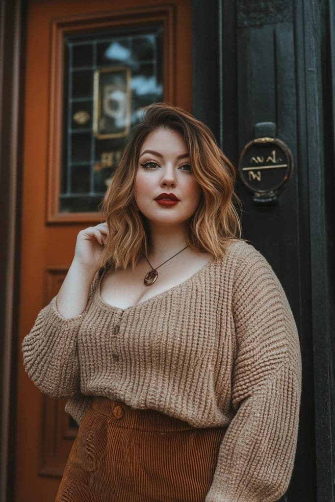 Editorial shot of a curvy woman